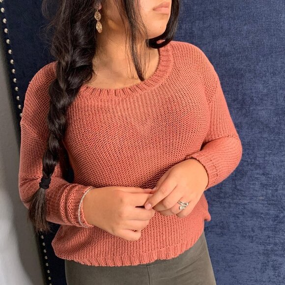 Razzle Dazzle Burgandy LongSleeve Crewneck Sweater - Picture 2 of 7